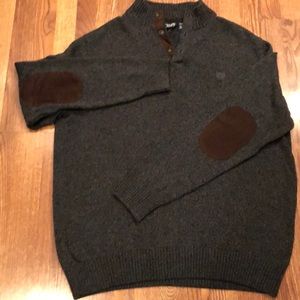 Chaps 2XLT charcoal gray and brown sweater